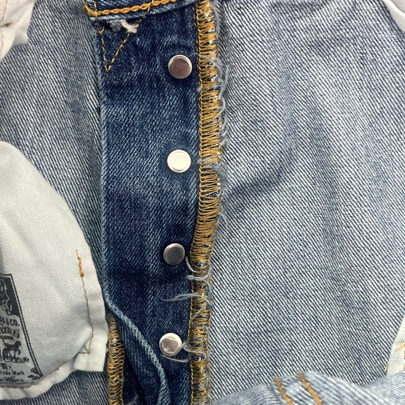 Levi Strauss 501 Mens W38 L29 Button Fly Straight Leg Jeans Blue Denim - Picture 5 of 12